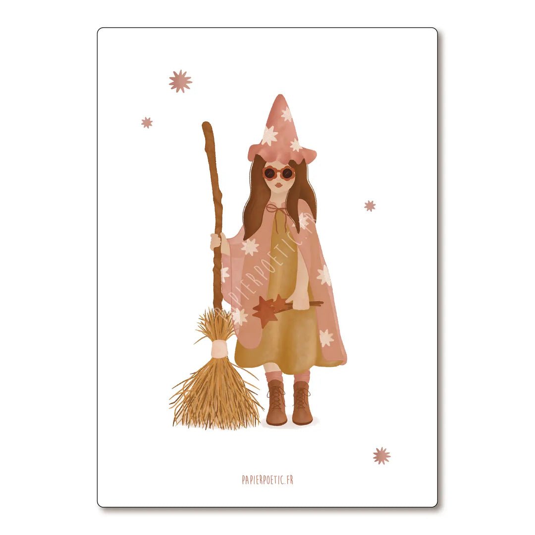 Carte sorcière fée Papier poetic