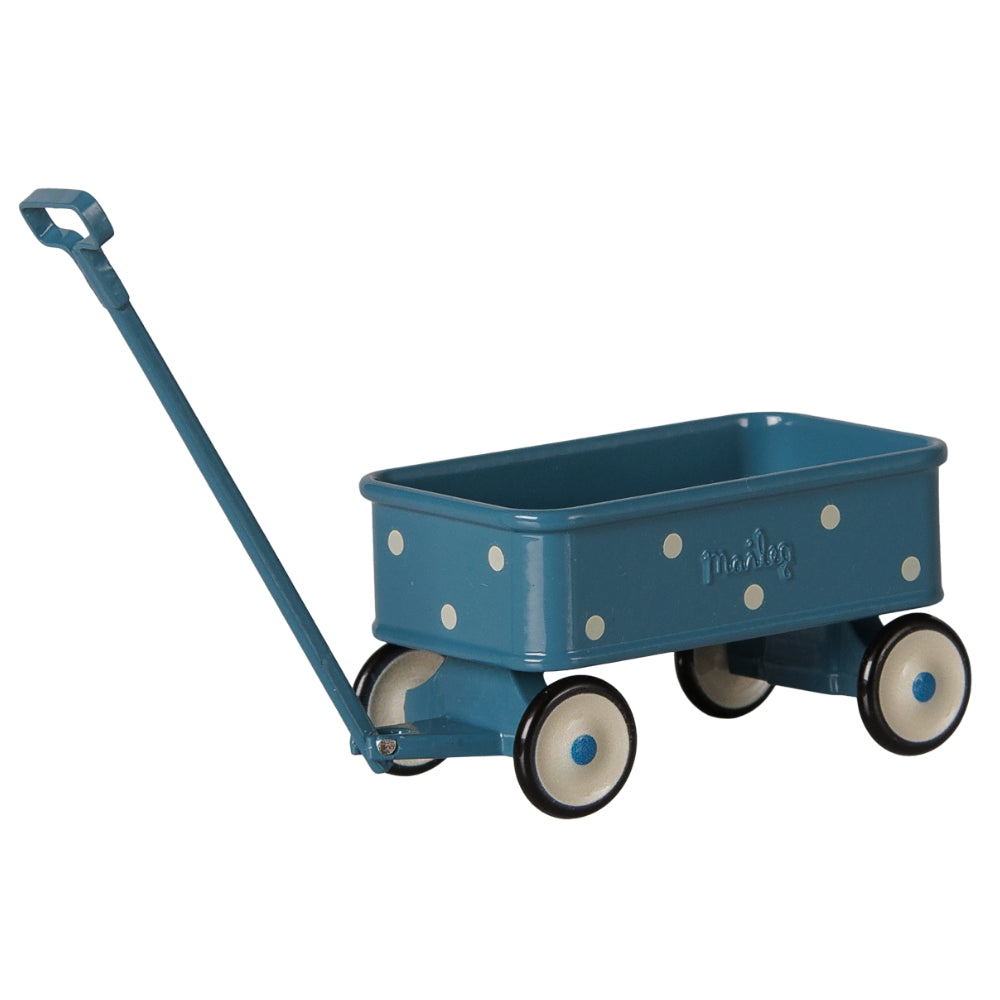 Chariot bleu à pois Maileg