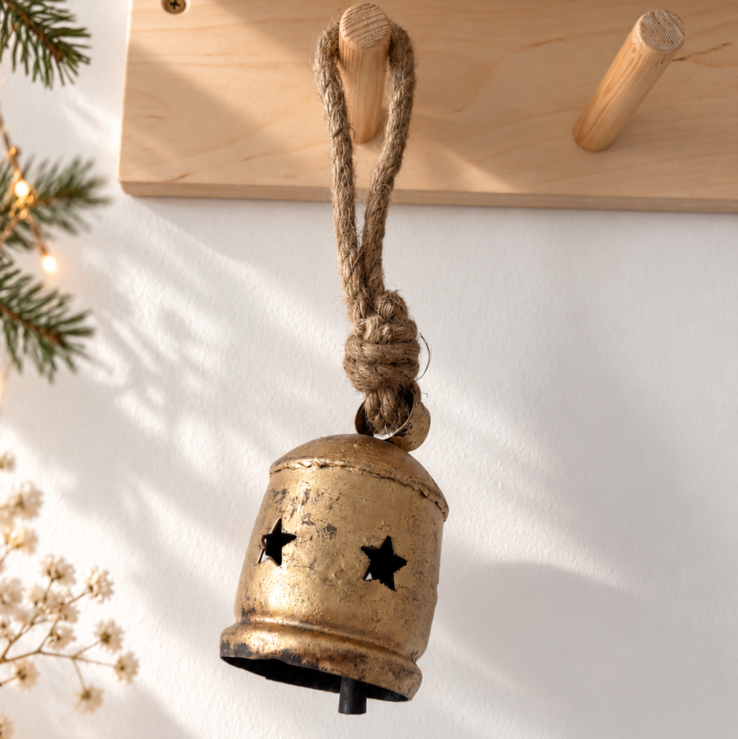 Cloche vintage avec étoiles - 3 tailles disponibles