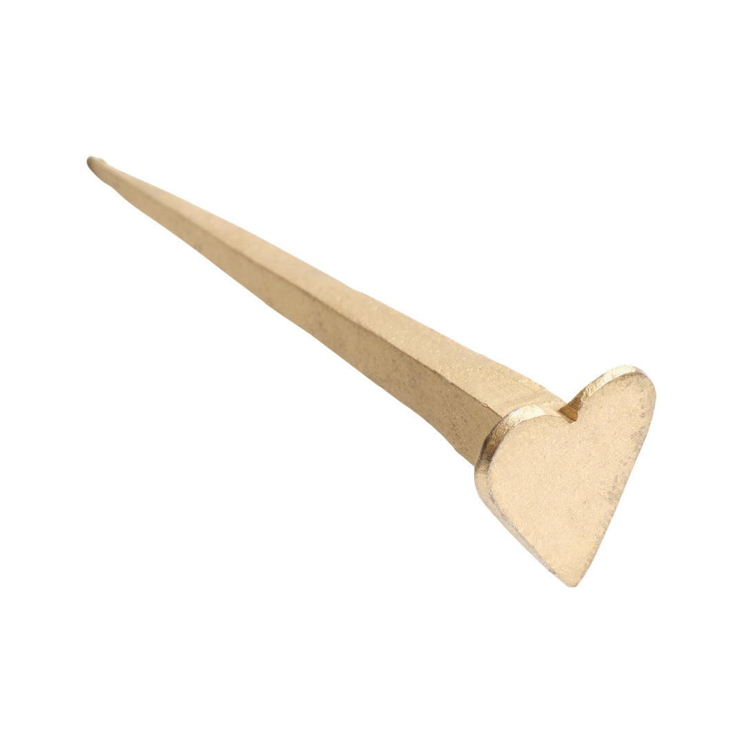 Clou patère cœur en métal doré