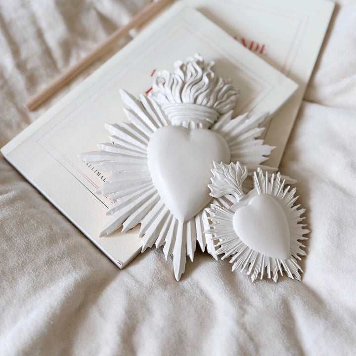 White ex-voto heart - 2 sizes available