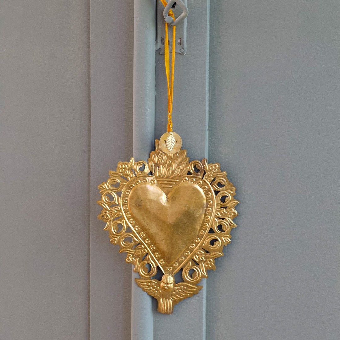 Ex-voto coeur avec ailes d'ange