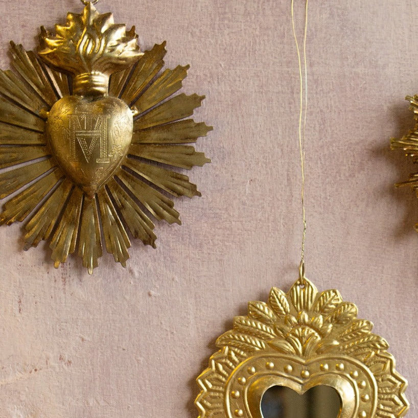 Ex-voto coeur en laiton