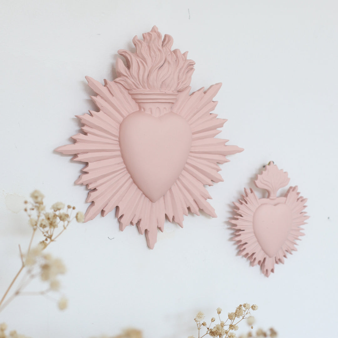 Pink ex-voto heart - Large model