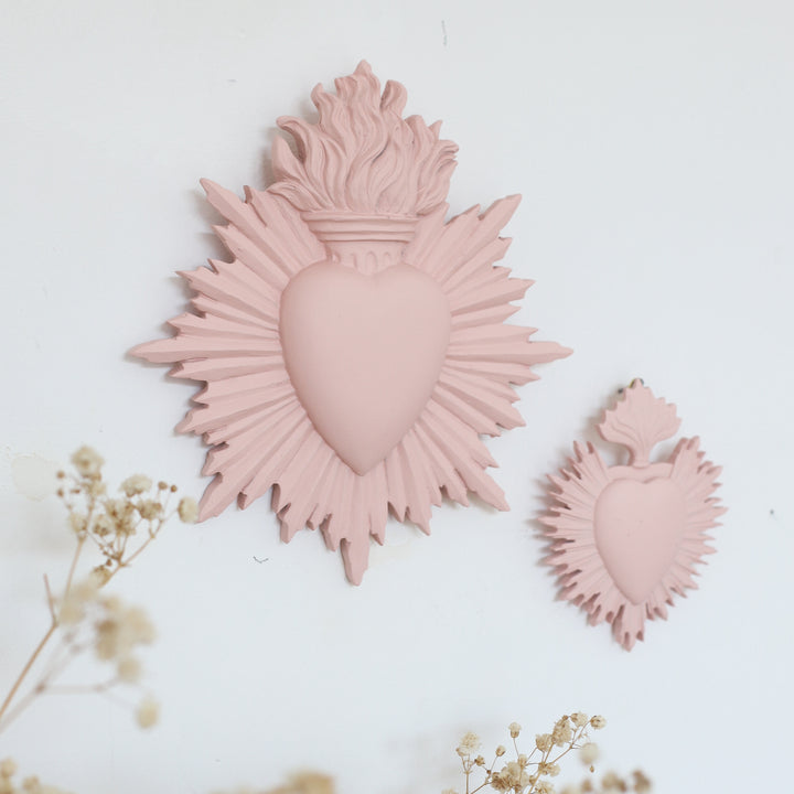 Pink ex-voto heart - Large model
