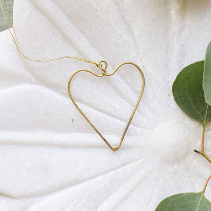 Brass hanging heart