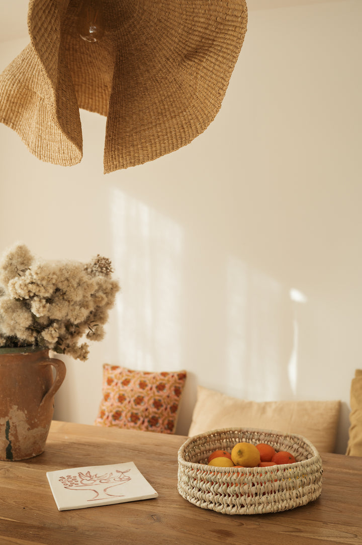 Corbeille ronde en feuilles de palmier- 3 tailles disponibles