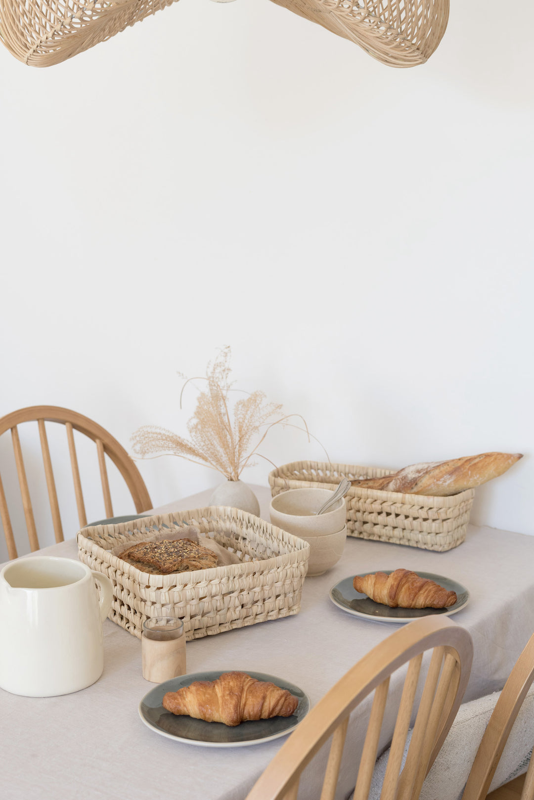 Square palm leaf basket
