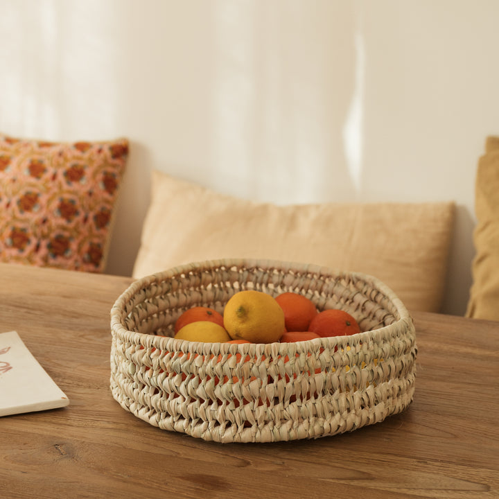 Corbeille ronde en feuilles de palmier- 3 tailles disponibles