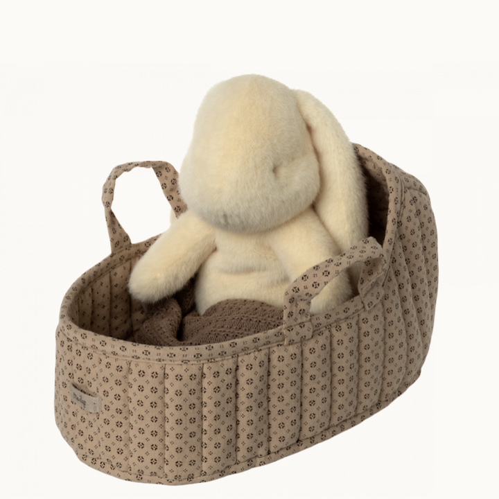 "Maileg" mocha cotton Moses basket