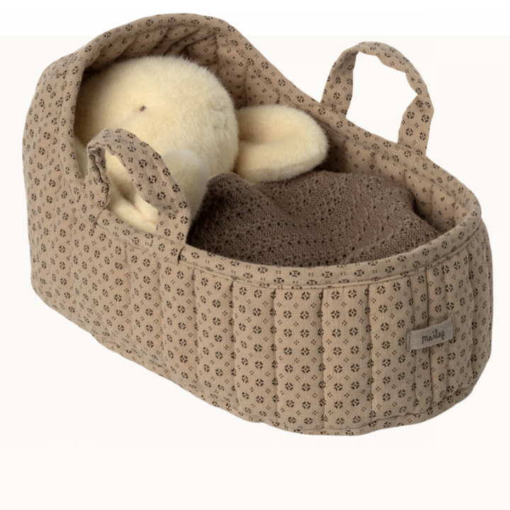 "Maileg" mocha cotton Moses basket