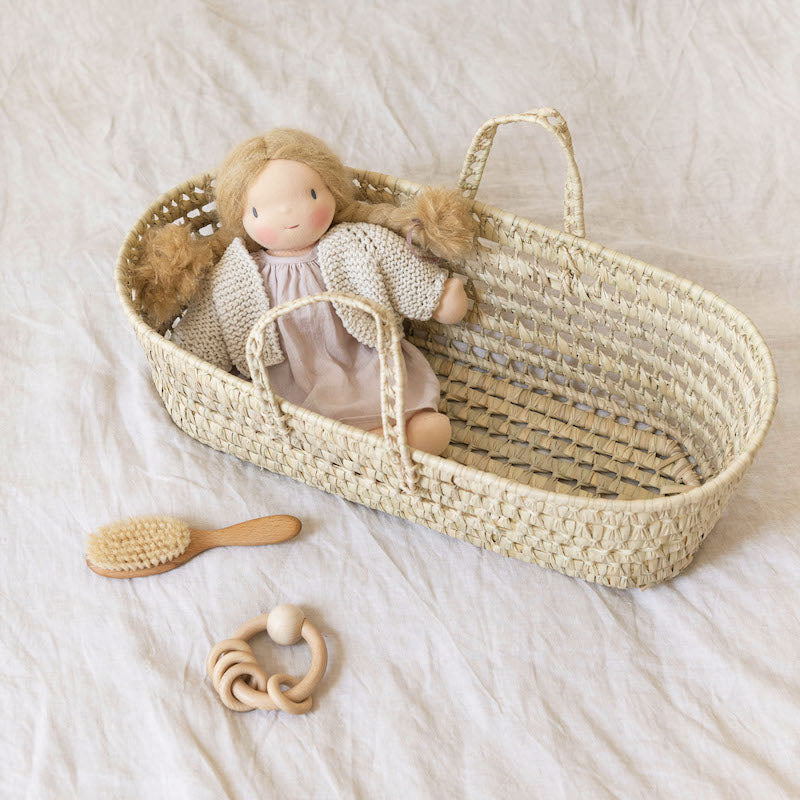 Large straw Moses basket for doll