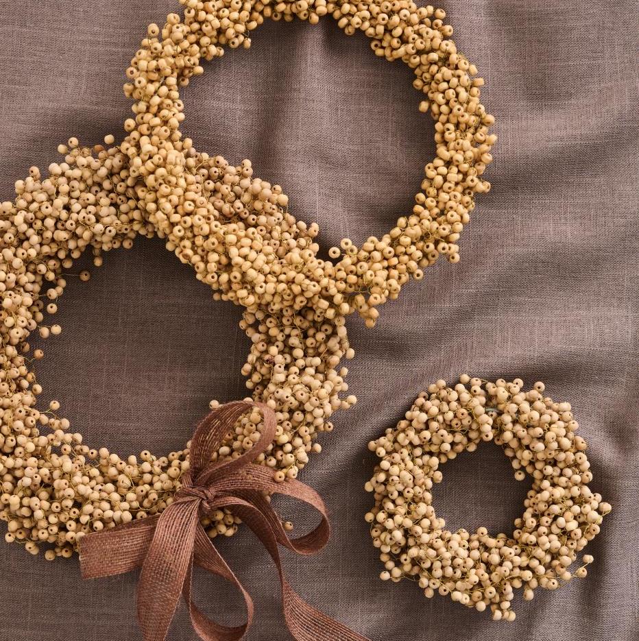 Couronne de perles de bois - Disponible en 2 tailles