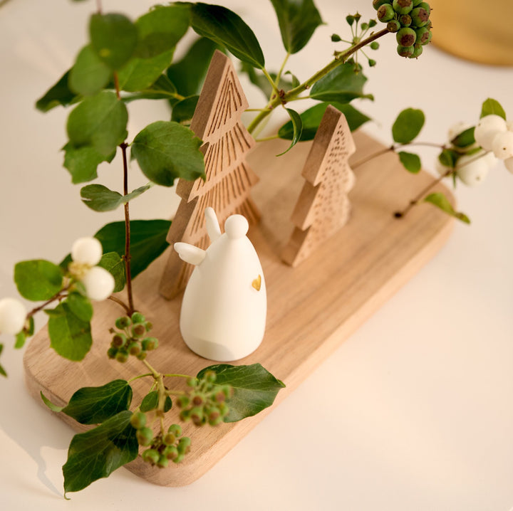 Scène de Noël ange porcelaine et sapins Räder