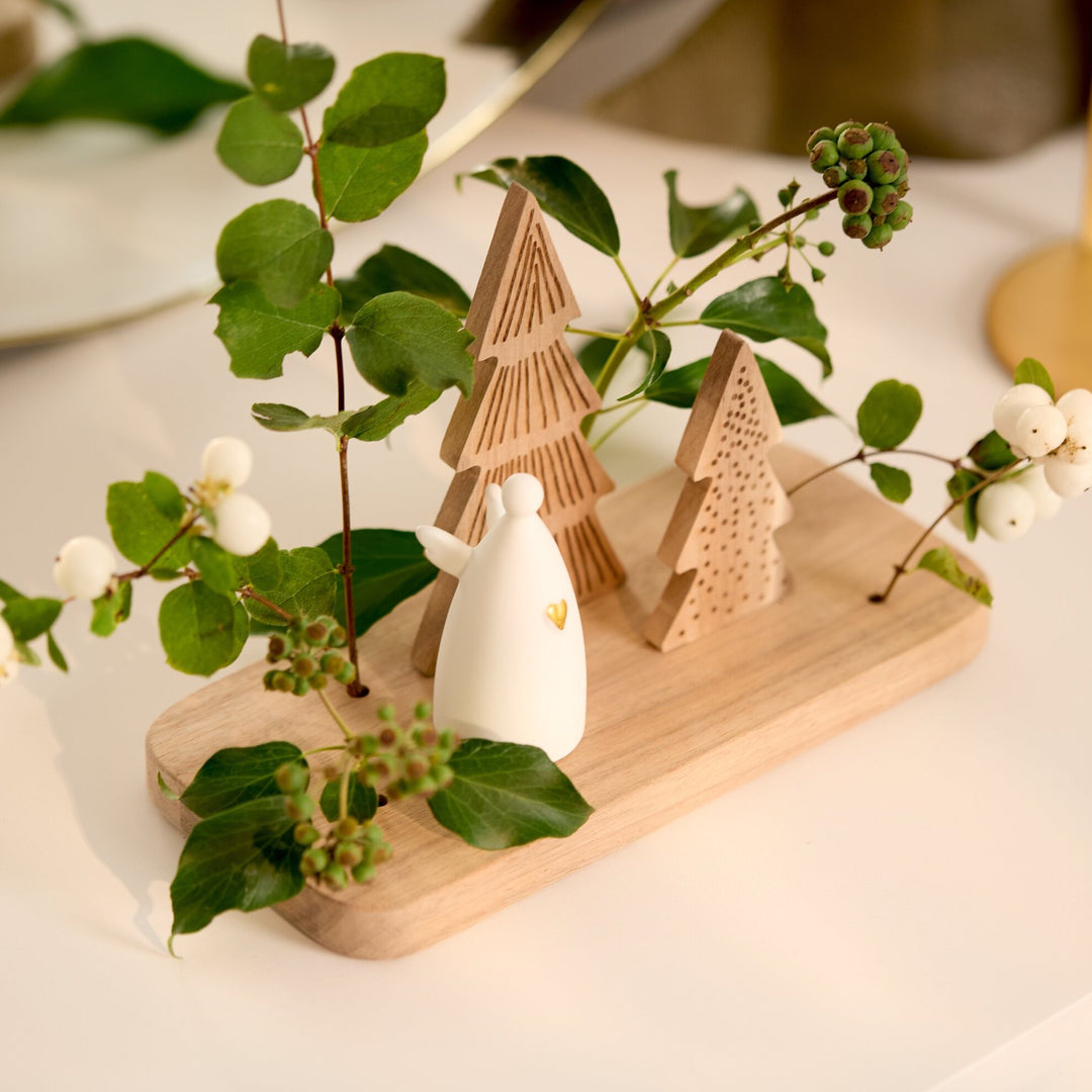 Scène de Noël ange porcelaine et sapins Räder