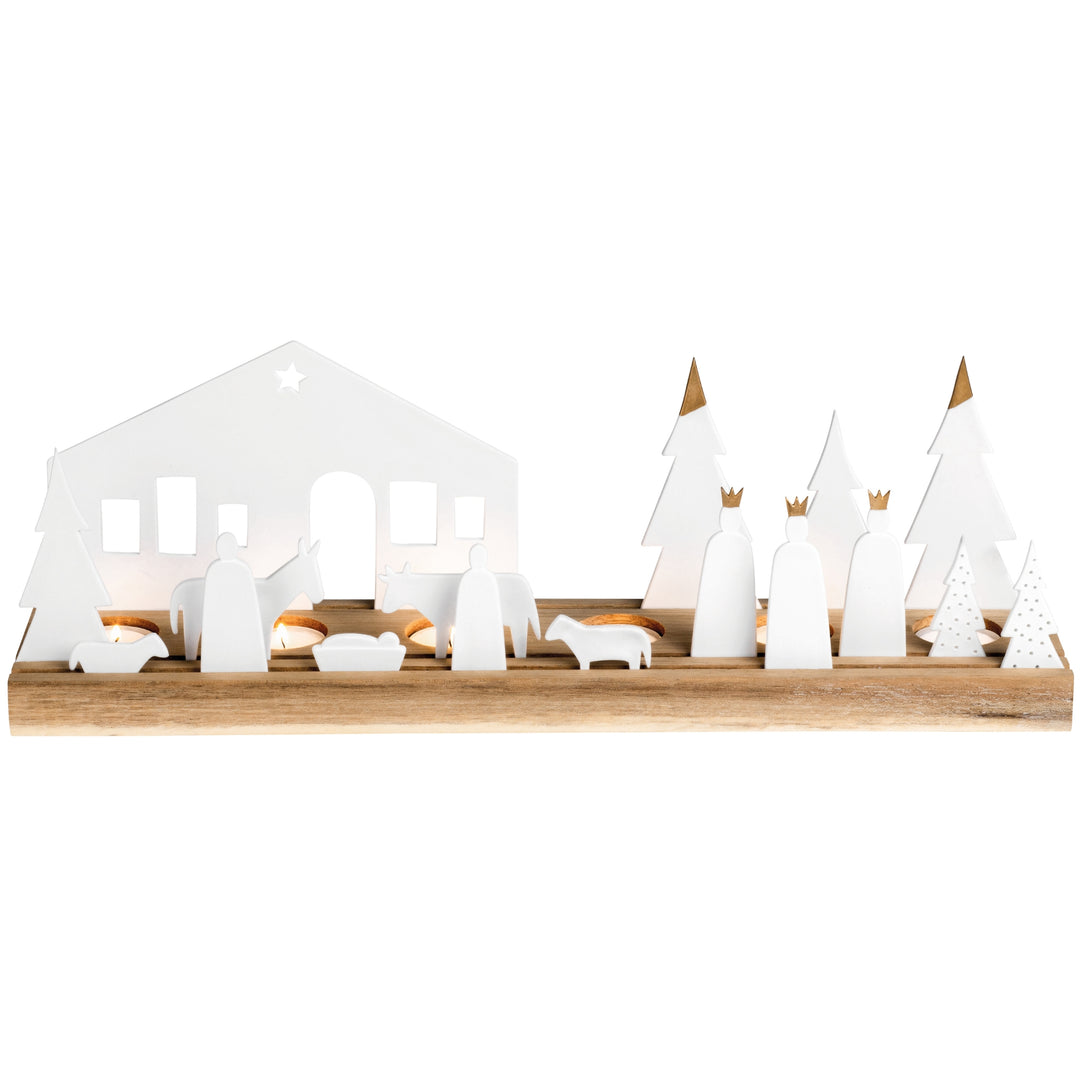 Crèche de Noël Räder en porcelaine et bois