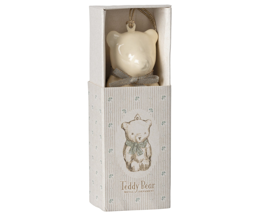 "Maileg" white and blue bear decoration
