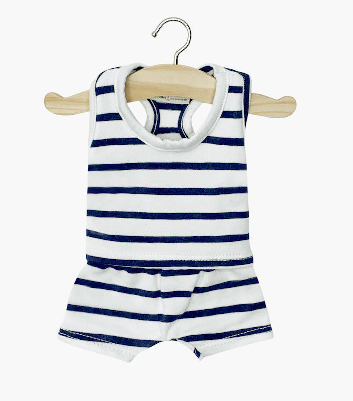 Minikane ribbed knit Marcel boy's undershirt with stripes