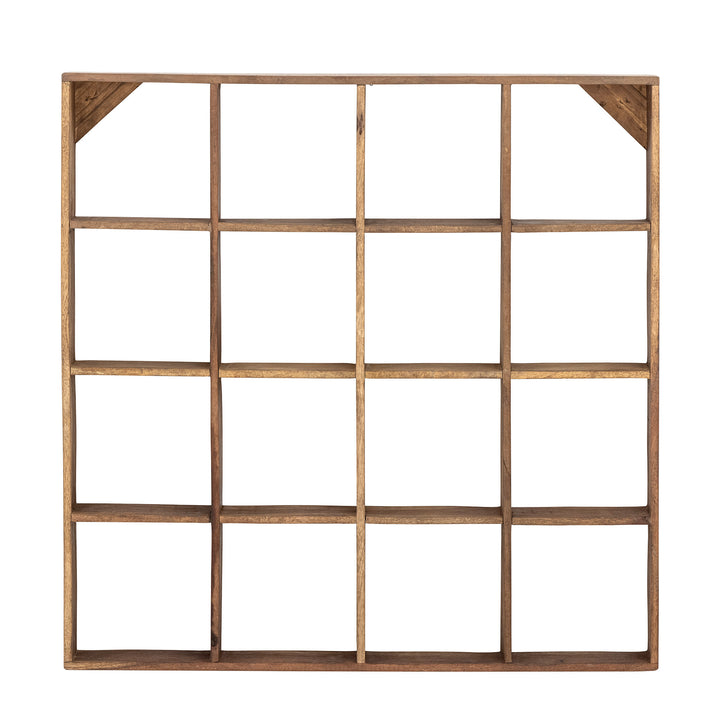 Estante de pared compartimentado de madera