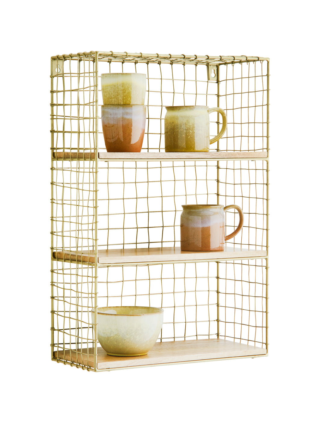 Rectangular gold metal shelf "Madam Stoltz"