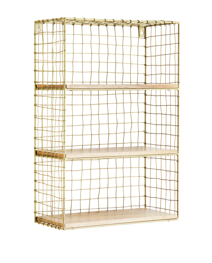Rectangular gold metal shelf "Madam Stoltz"