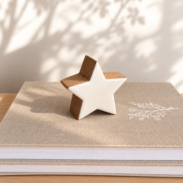 Etoile en bois blanche