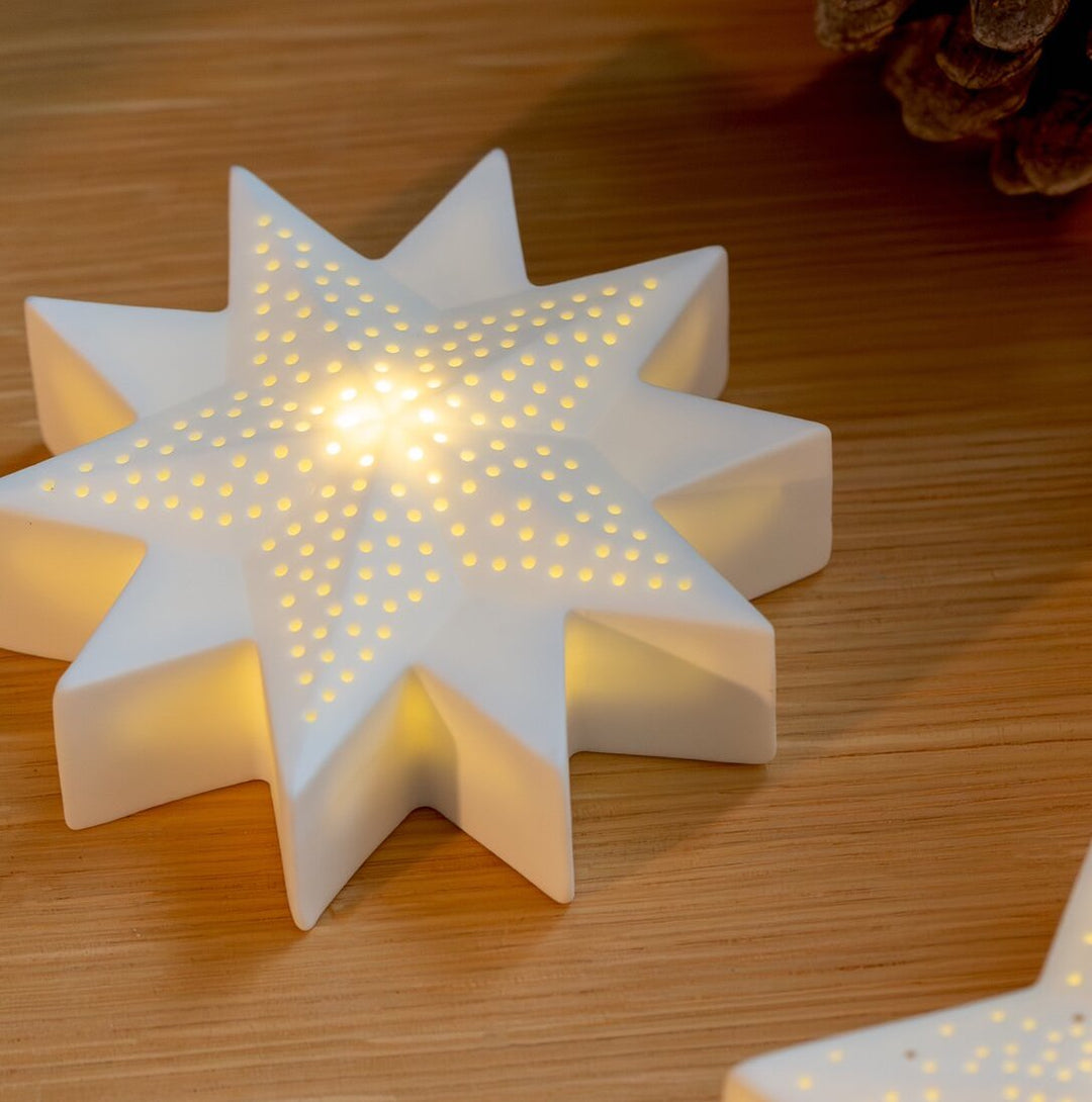 Étoile Lumineuse Räder à LED en Porcelaine