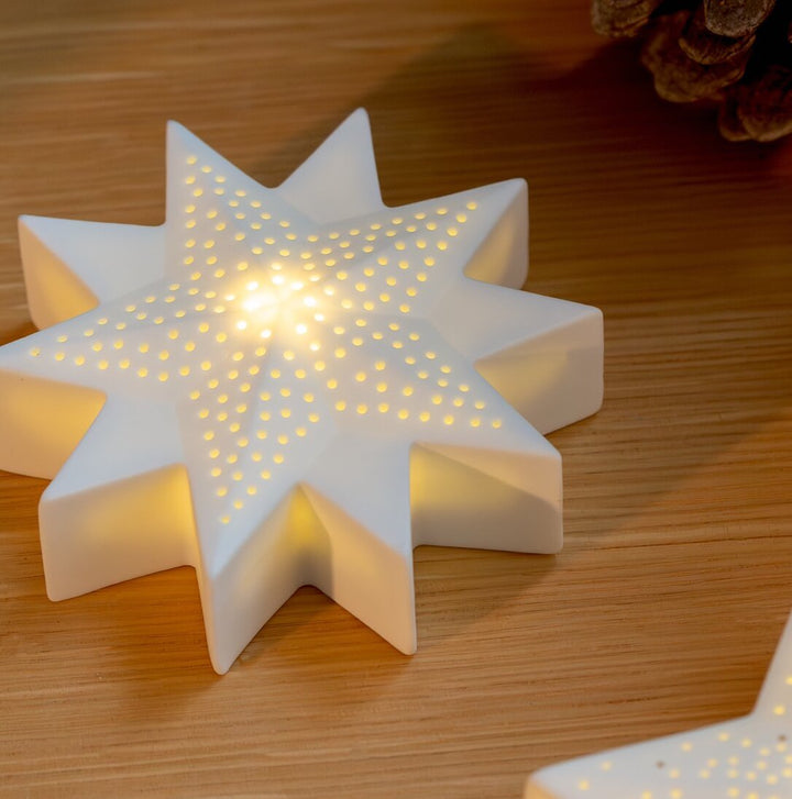 Étoile Lumineuse Räder à LED en Porcelaine
