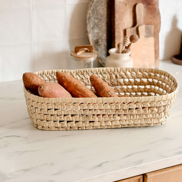 Large palm leaf basket