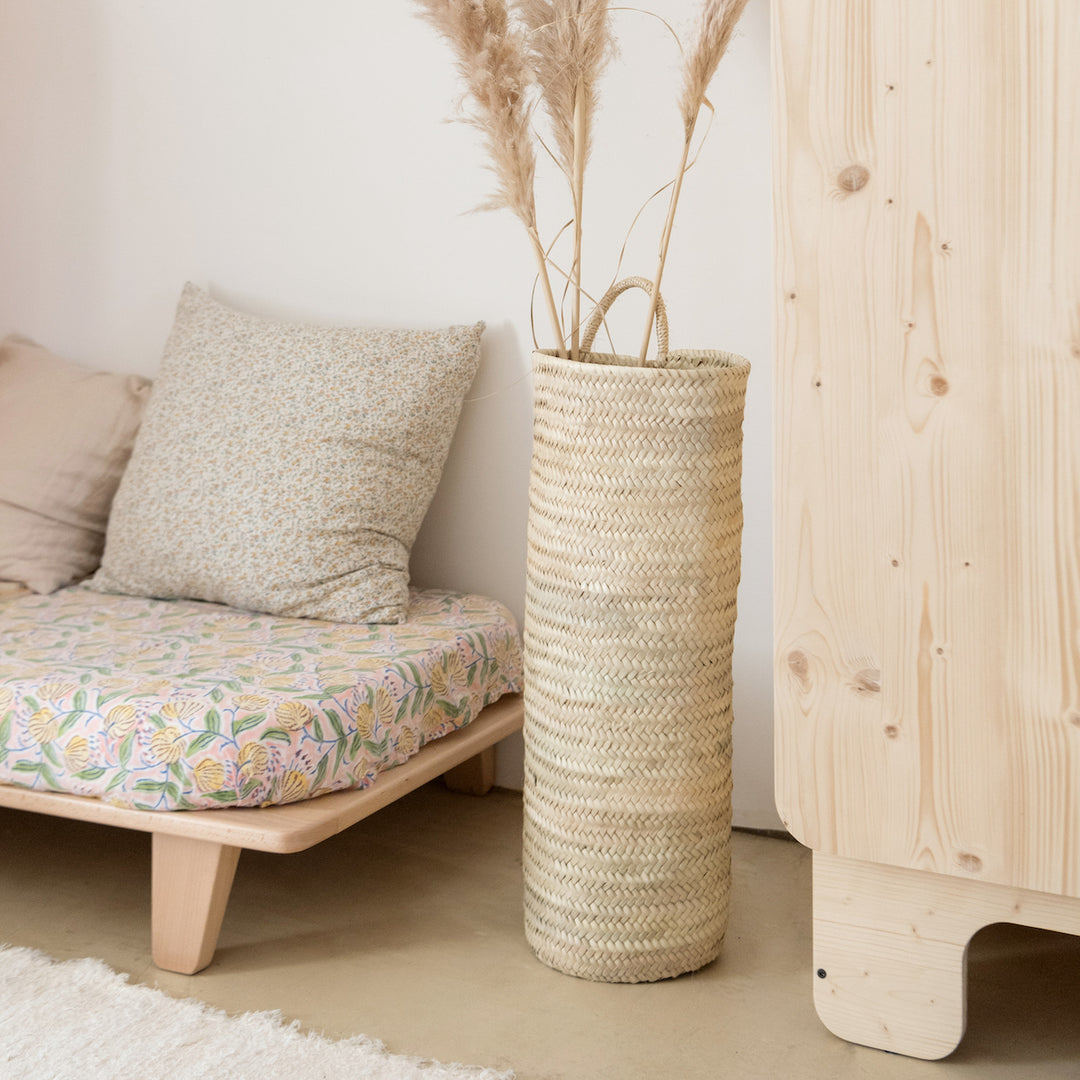 Panier XL à suspendre en feuilles de palmier