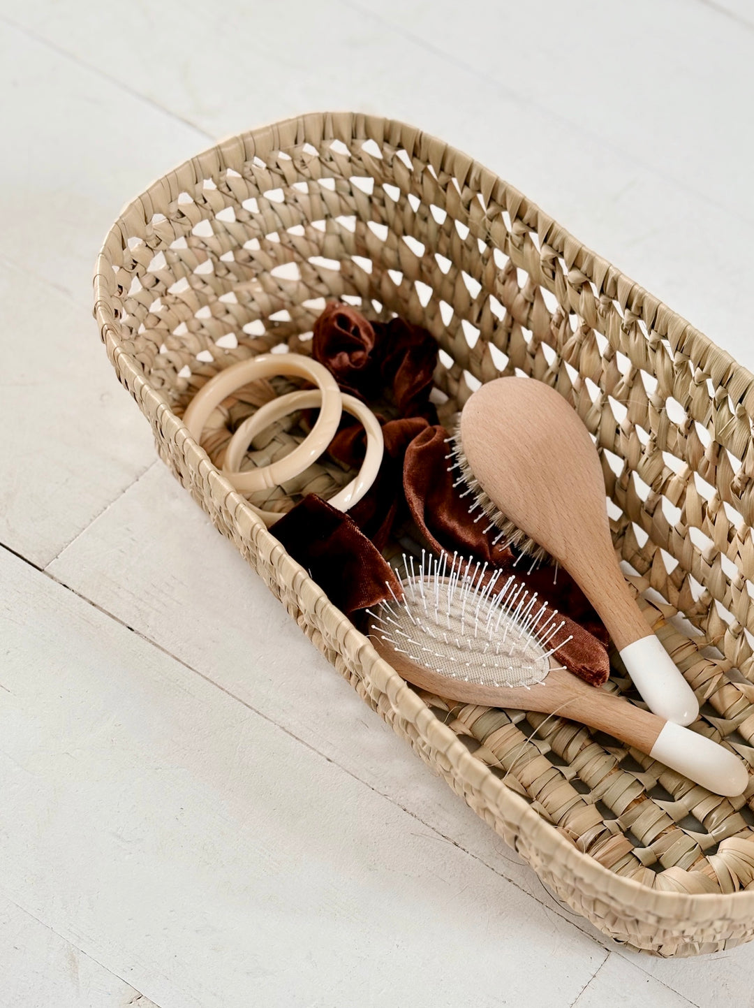 Large palm leaf basket
