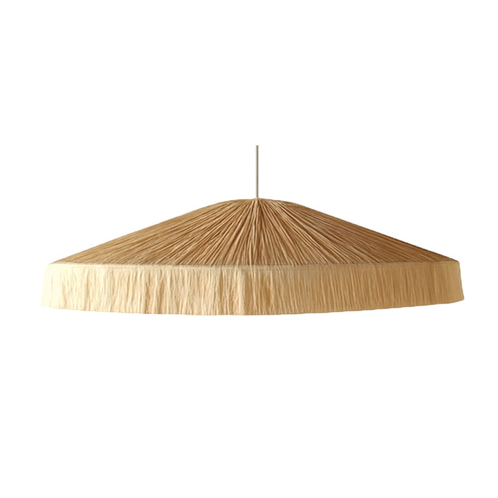 Suspension ronde raphia et franges L