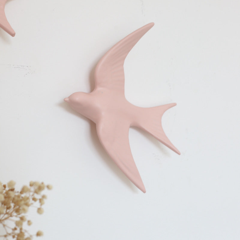 Pink swallow decor