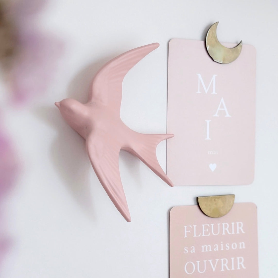 Pink swallow decor
