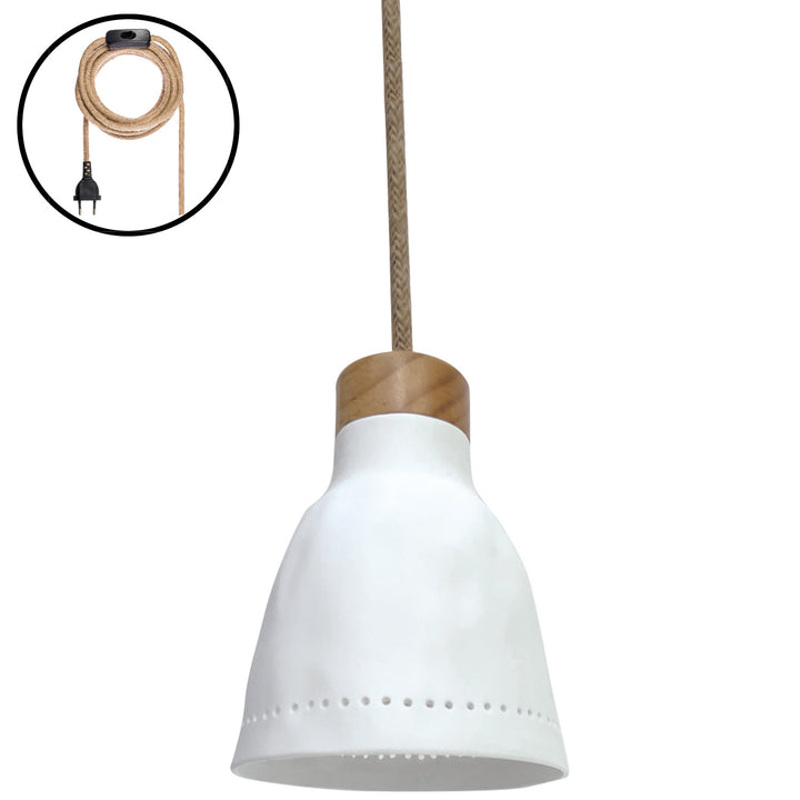 Ceramic polka dot portable lamp