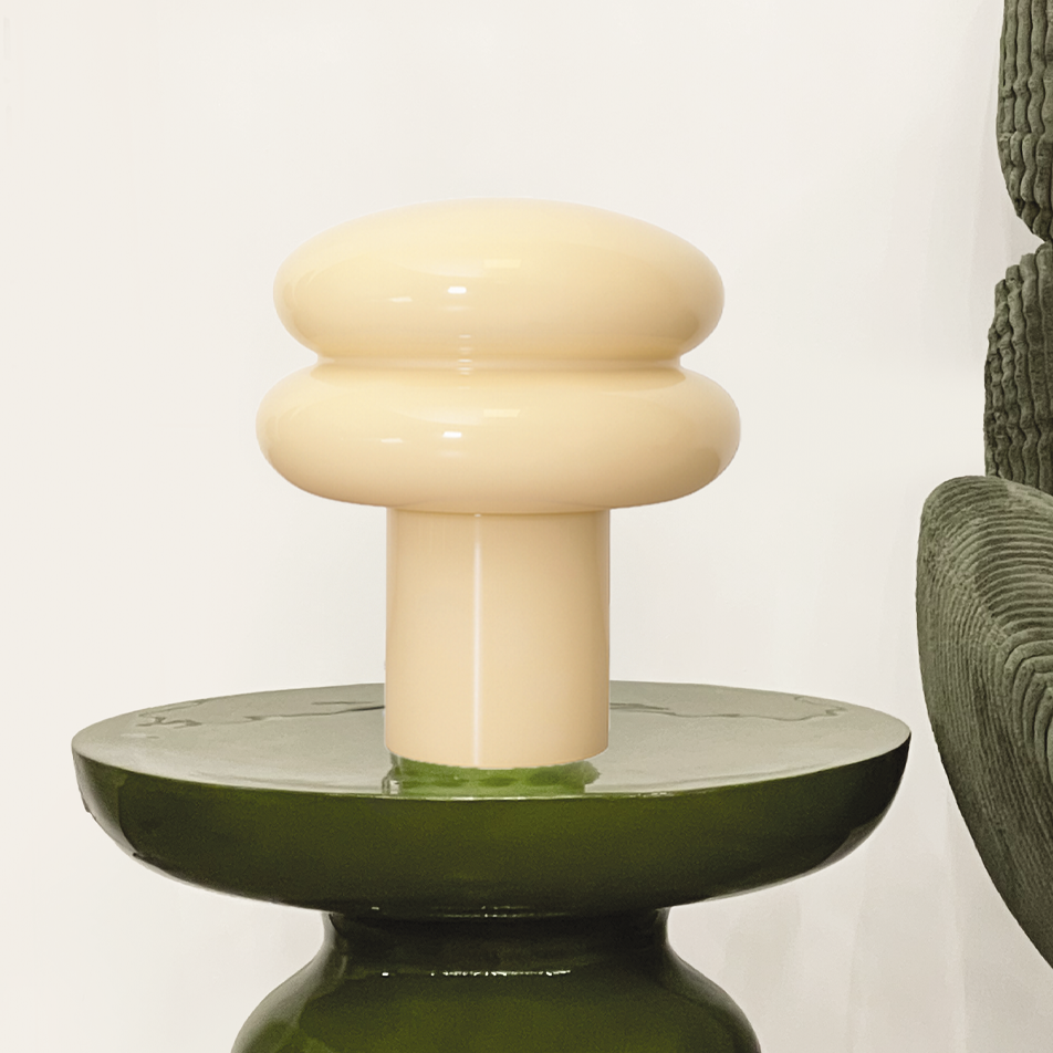 Lampe en verre beige Billy