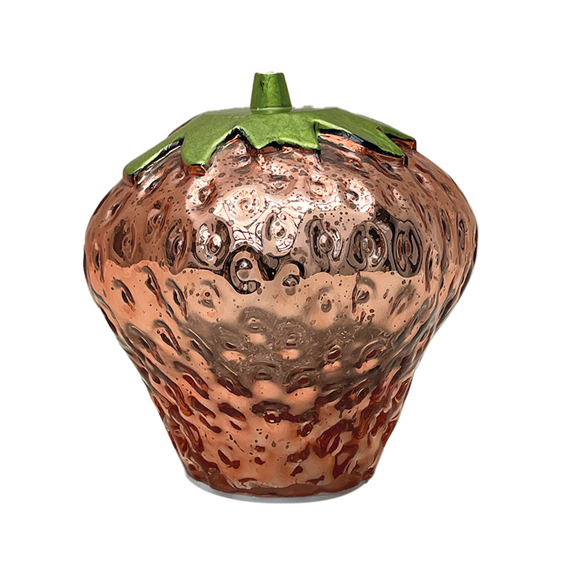 Aged glass strawberry LED lamp