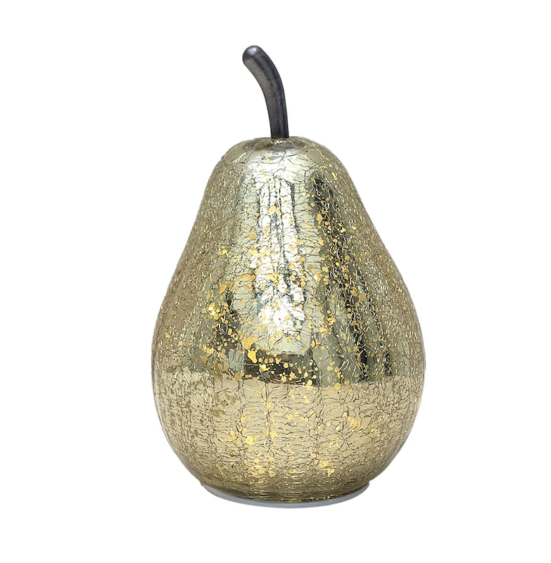 Aged gold glass pear-shaped LED bulb