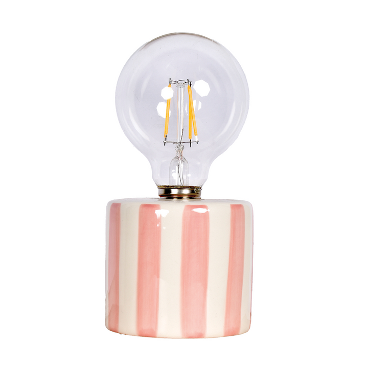 Pink striped porcelain Joseph lamp