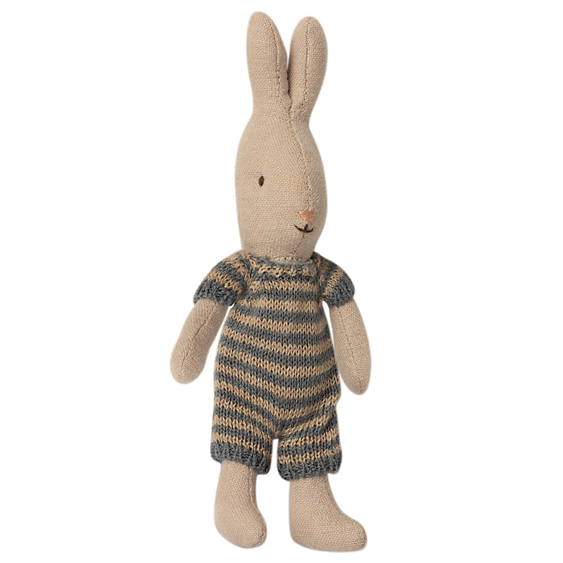 Rabbit with its "Maileg" navy blue overalls