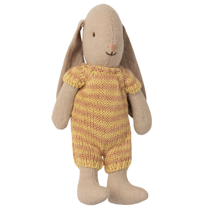 Rabbit with his yellow "Maileg" jumpsuit