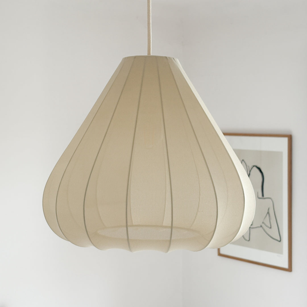 Suspension meringue en tissu beige L