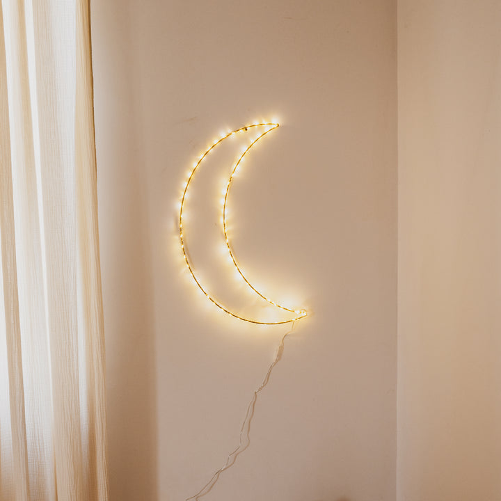 LED illuminated golden moon