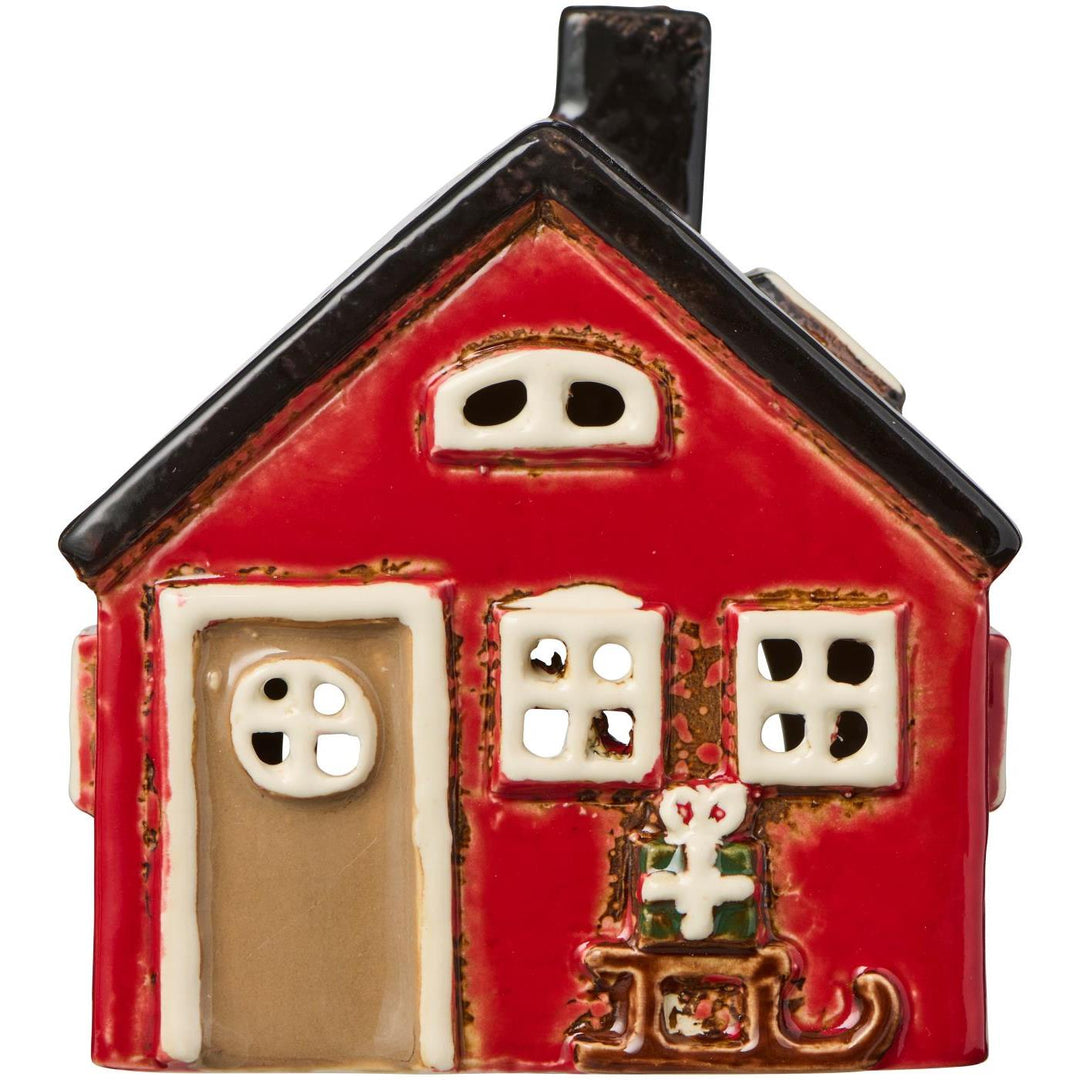 Maison Céramique IB Laursen avec luge et paquet cadeau