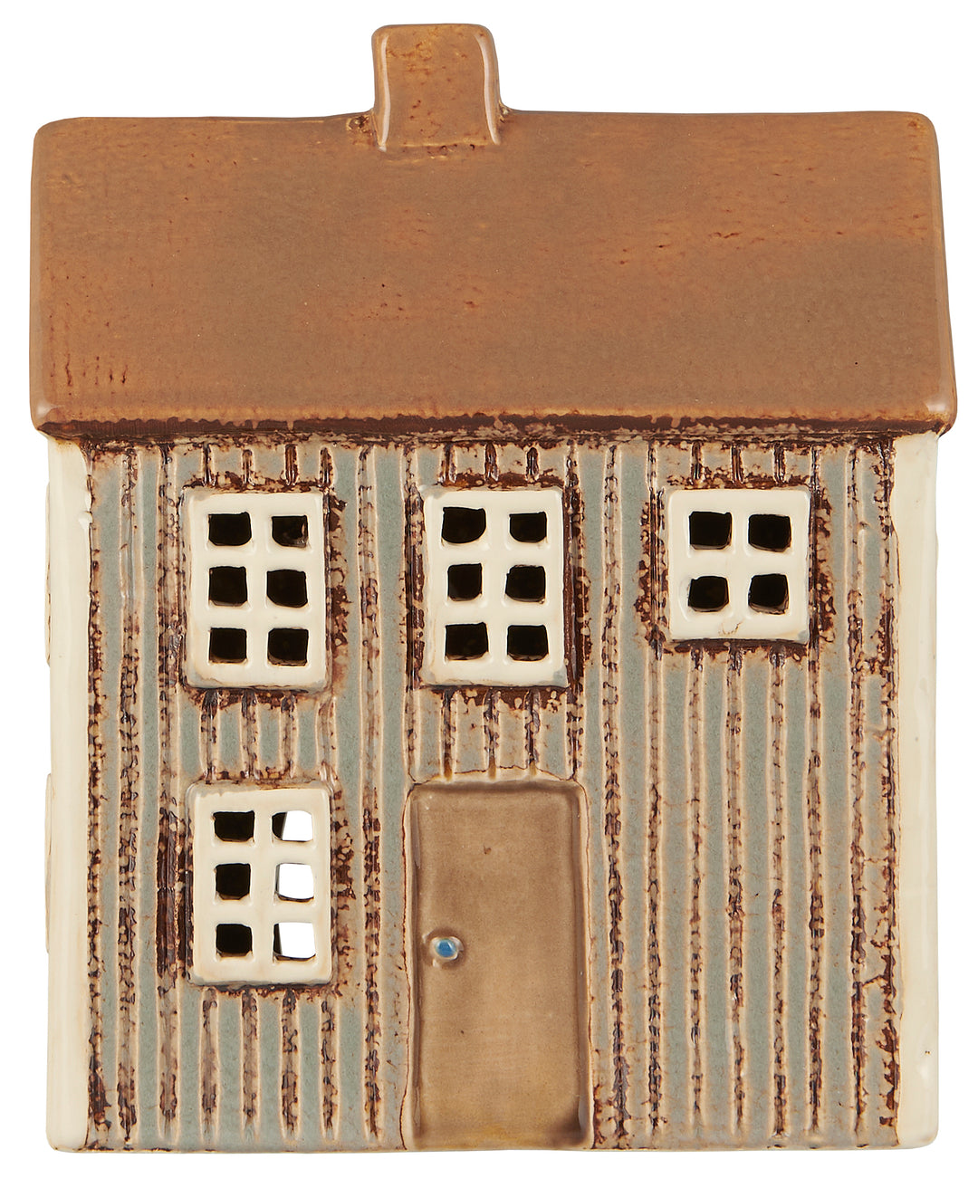 Maison photophore beige en céramique