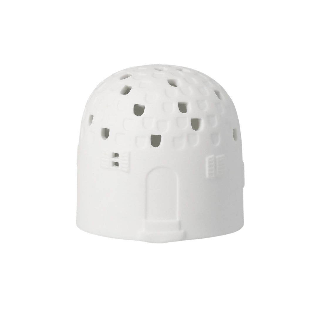 Maison Ronde Räder à LED en Porcelaine Blanche