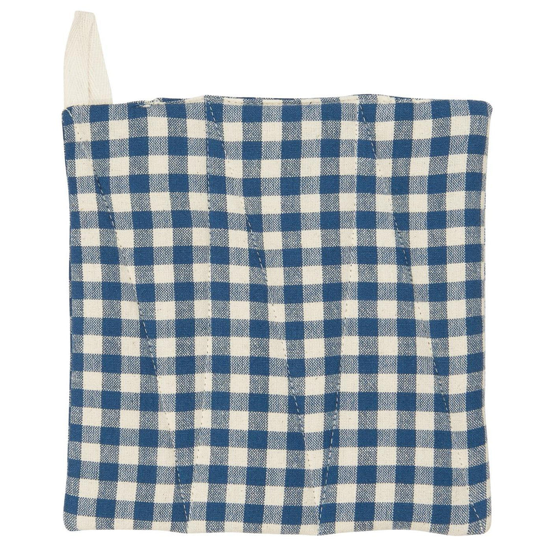 Manique vichy et bleu et blanc