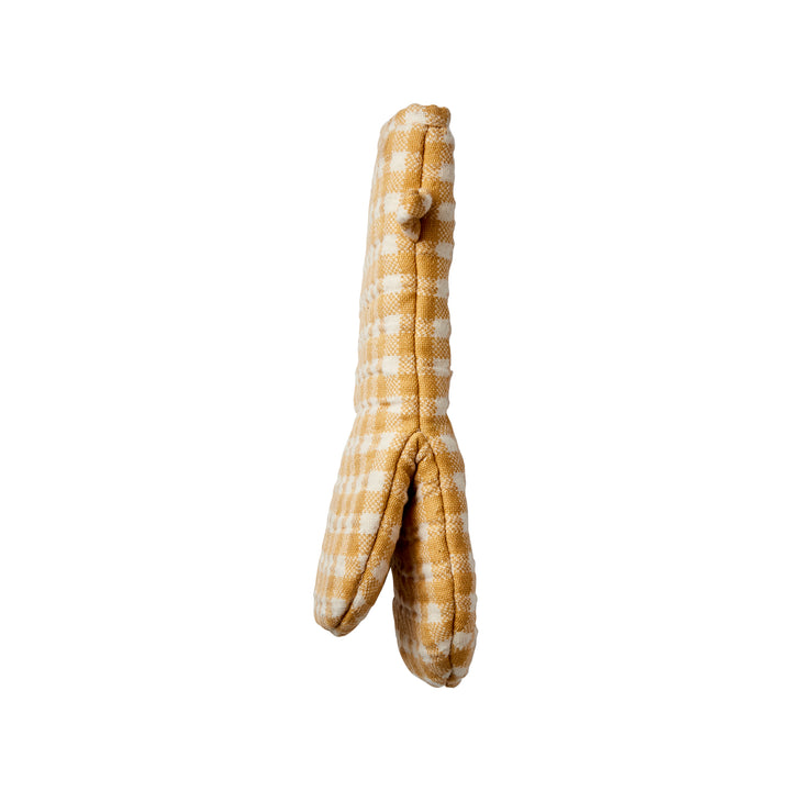 Yellow gingham oven mitt
