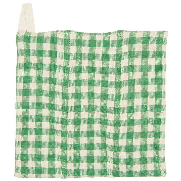Manique vichy vert et blanc