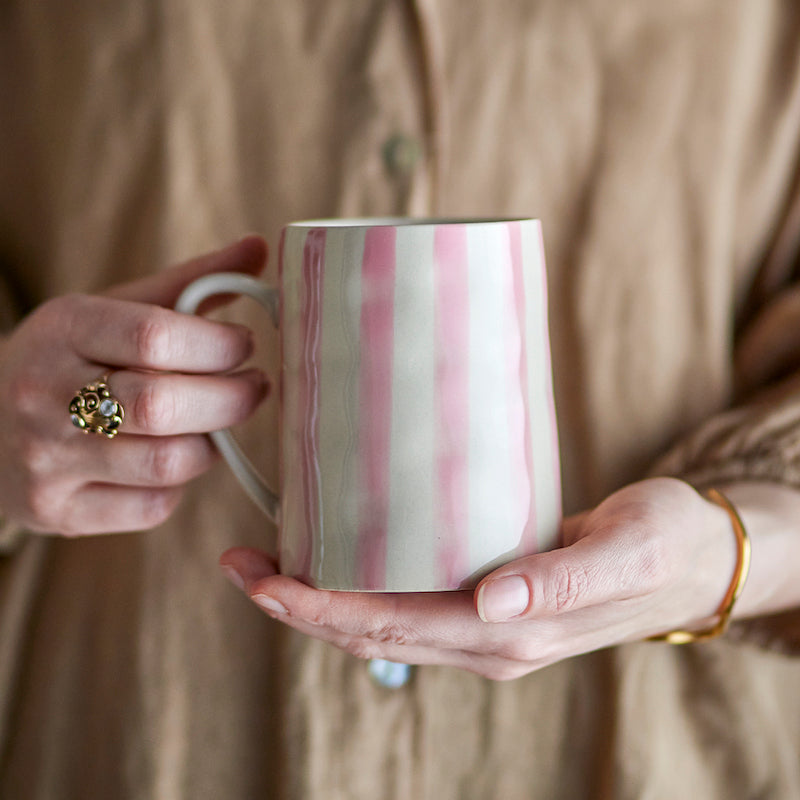 Pink striped Begoña "Bloomingville" mug